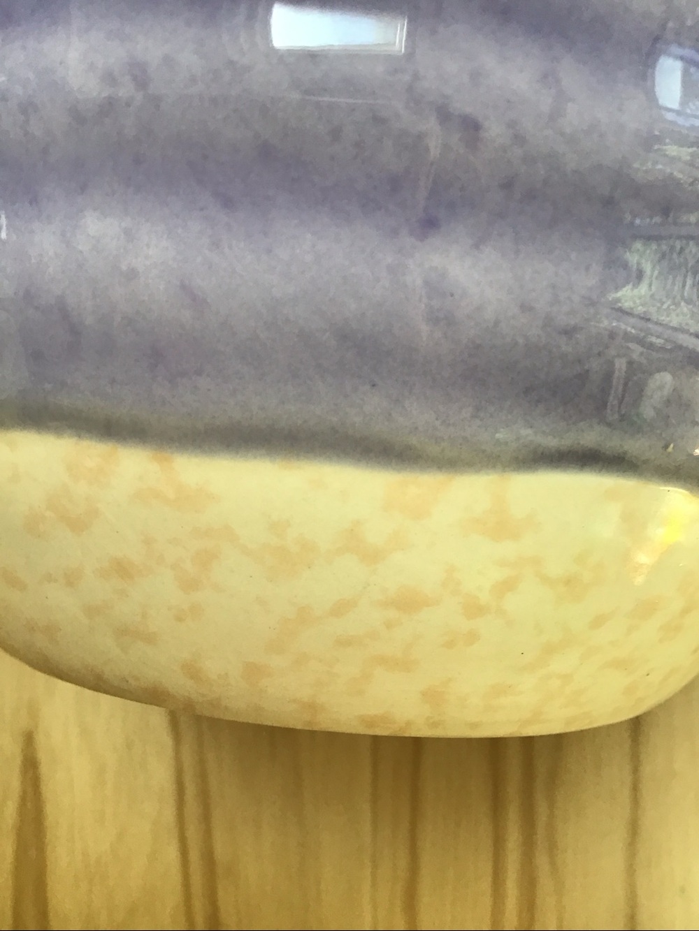Lavender Lilac Purple Dragonfly Ribbed Speckled‎ Bottom Stoneware  Pitcher Vase - Picture 4 of 8